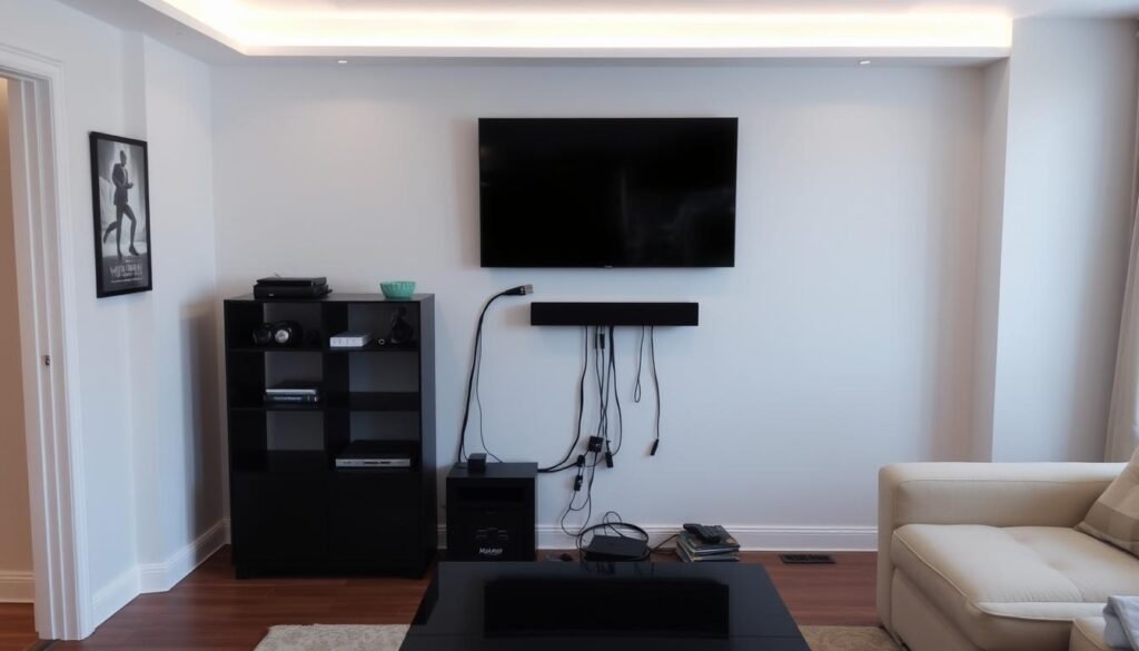 Ambiente organizado com fios e cabos escondidos