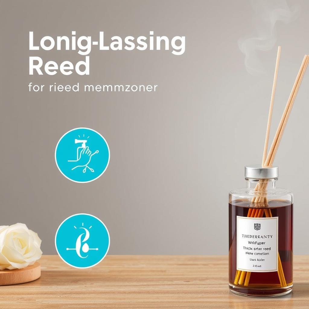 Difusor de longa duração com varetas grossas para maior absorção Difusor de longa duração com varetas grossas para maior absorção