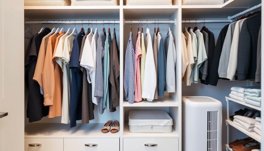 Guarda-roupa organizado e livre de mofo Guarda-roupa organizado e livre de mofo