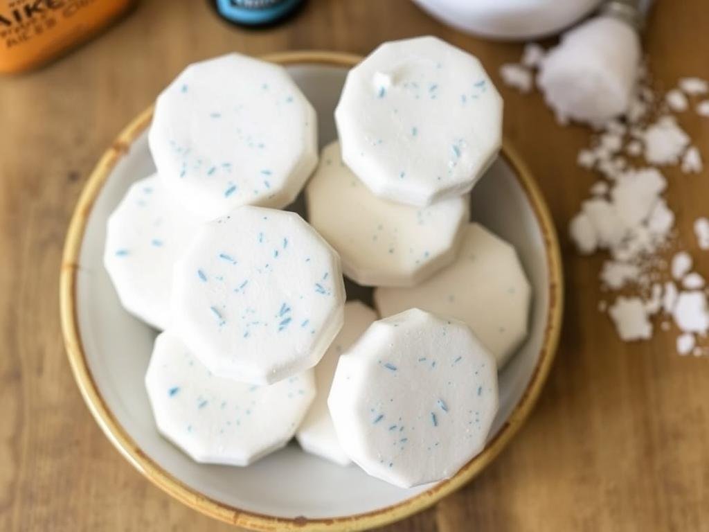 Pastilhas caseiras para vaso sanitário feitas com bicarbonato e óleos essenciais Pastilhas caseiras para vaso sanitário feitas com bicarbonato e óleos essenciais