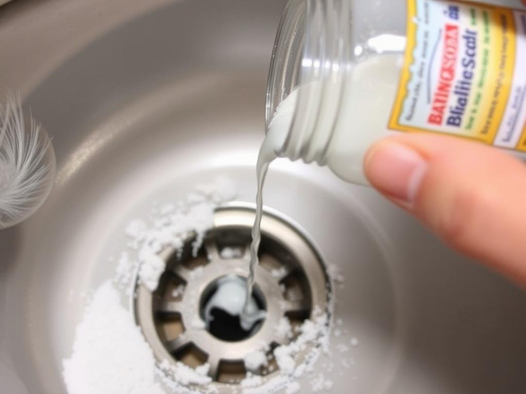 Processo de limpeza de ralo com bicarbonato e vinagre Processo de limpeza de ralo com bicarbonato e vinagre