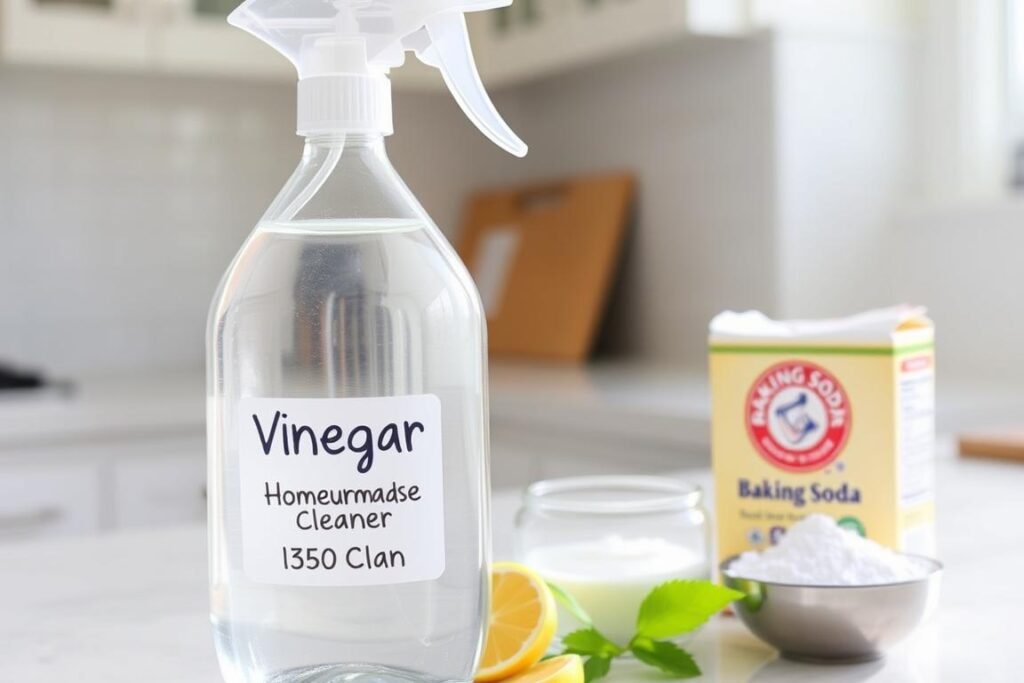 Spray multiuso caseiro feito com vinagre e bicarbonato