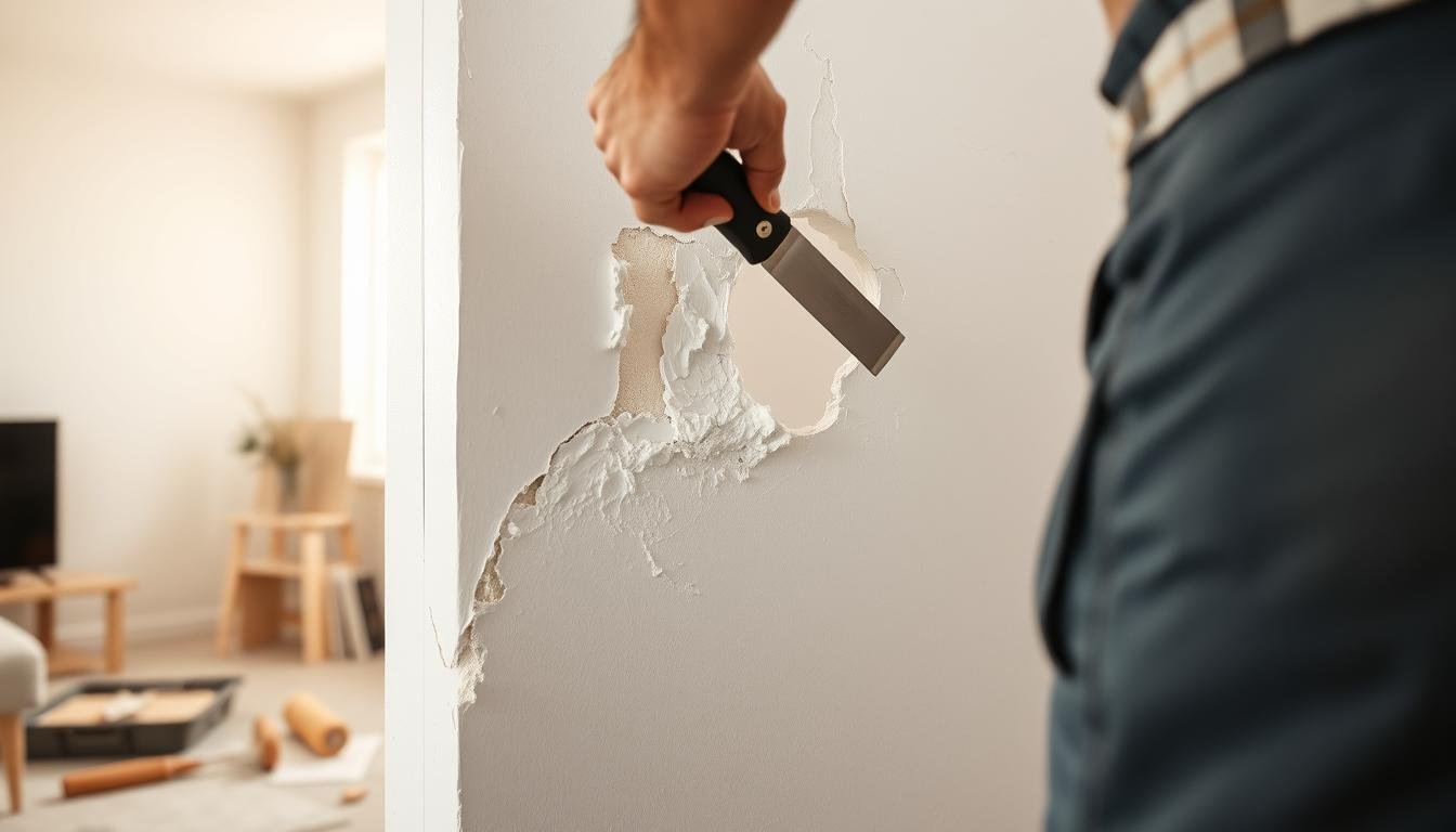 como tapar furo na parede / reparo de parede