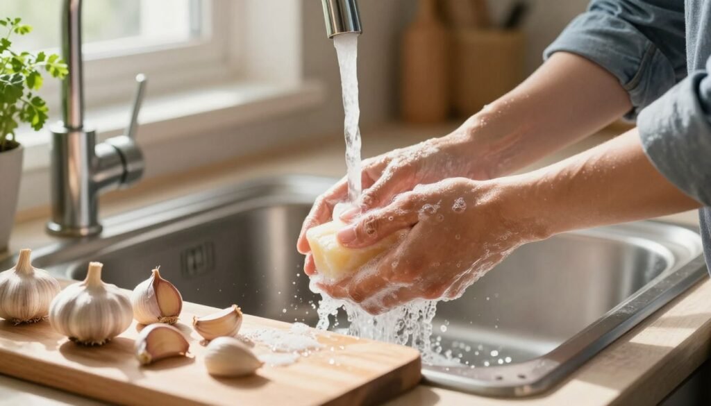 cheiro alho mãos cheiro alho mãos