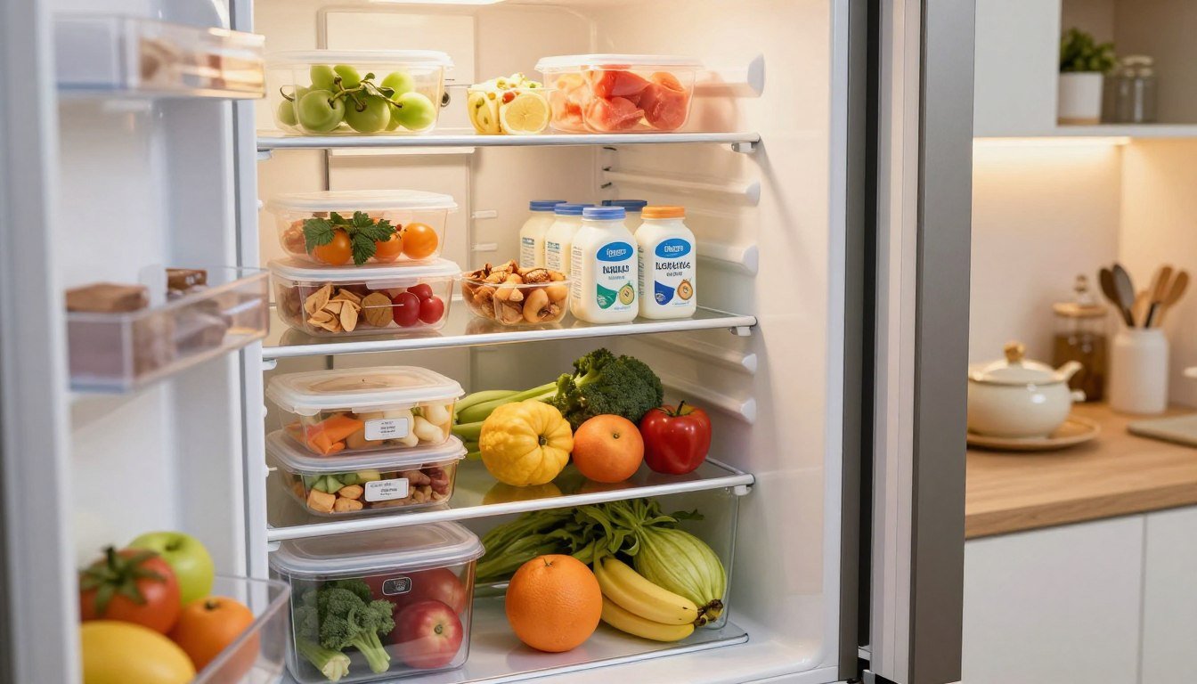 como armazenar comida na geladeira