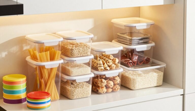 como organizar potes de plástico