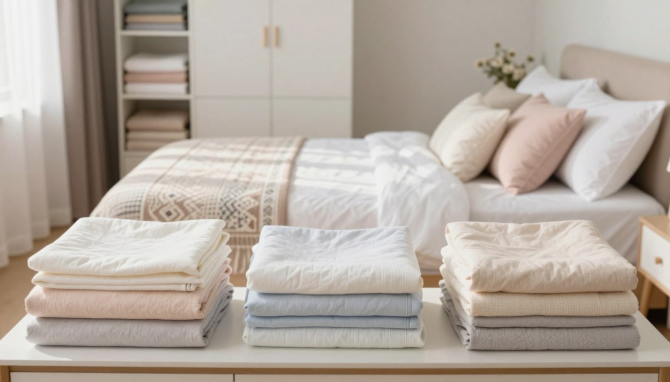 como organizar roupas de cama