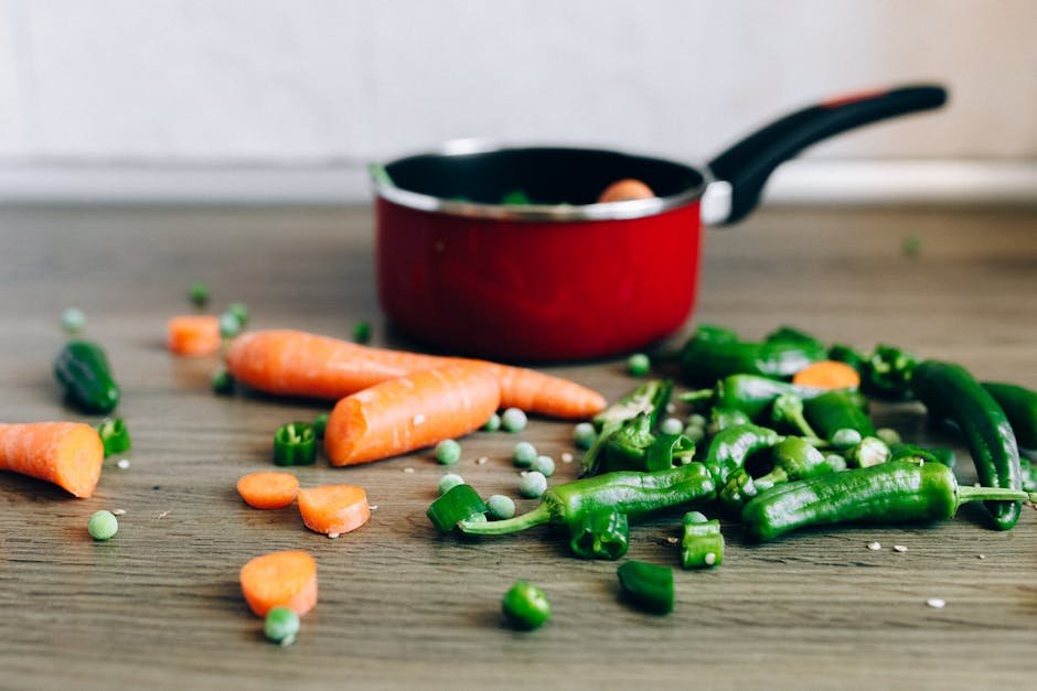 legumes frescos preparados para cozinhar no vapor em casa